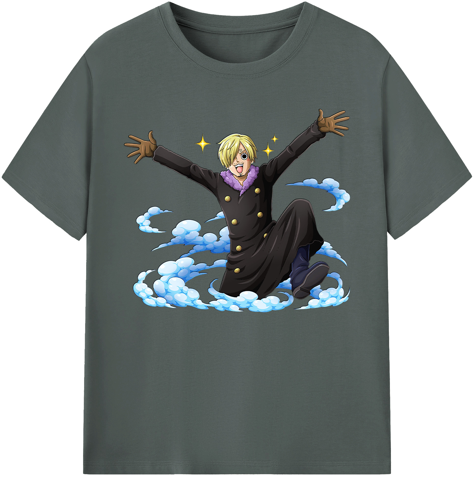 （画像用） ワンピース サンジ ONE PIECE Sanji 綿100％ メンズ半袖Tシャツ｜肌触りやわらか＆通気性